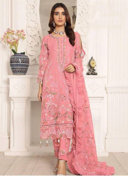 Pink Colour ALK ALIZEH 1 Heavy Designer Fancy Festive Wear Georgette Pakistani Suits Collection 117-C